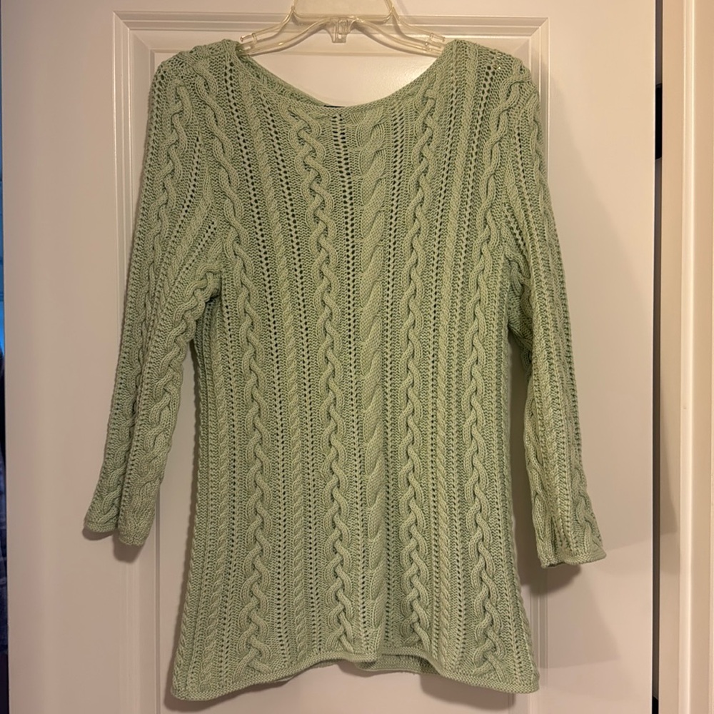 Ralph Lauren Mint Green Cable Knit Sweater